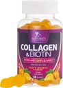 Collagen Gummies with 2500Mcg Biotin, วิตามิน C & Zync - hydropyd Collegen Peptide ชนิด 1 & 3 Supplement - ผมชั้นสูง, หนังและเล็บสนับสนุนผู้หญิง & Men, Gluten Free, Not-GMO - 60 Count