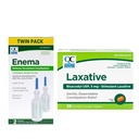 Quality Choice Constipation Relief Bundle with Enema Twin Pack Sodium Phosphates Rectal Solution and Bisacodyl 5mg Comfort Coated Stimulant Laxative Tablets for Gentle and Effective Overnight Relief
