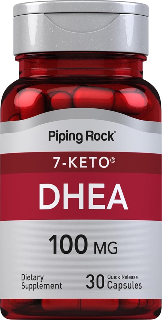 Piping Rock DHEA dodatek pro ženy a muže 124; 100mg PHARMAR 124; 30 kapslí 124; 7-Keto PHARMAD 124; Dehydroepiandrosteron 124; Non- GMO, gluten zdarma