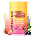Cutting Drink Mix – Supports Energy & Gut Health with Magnesium, Berberine, Chromium, 5-HTP, Yerba Mate & FOS | Sugar-Free, Vegan, Non-GMO, Strawberry Açaí - 30 Servings