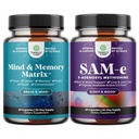 Bundle of Nootropic Brain Supplement - Mental Health & Clarity with VIT A B6 Riboflavin Niacin Thiamin Folate and Sam-E 200mg Mood Support Supplement - S-Adenosyl Methionine for Natural Relaxing Mood