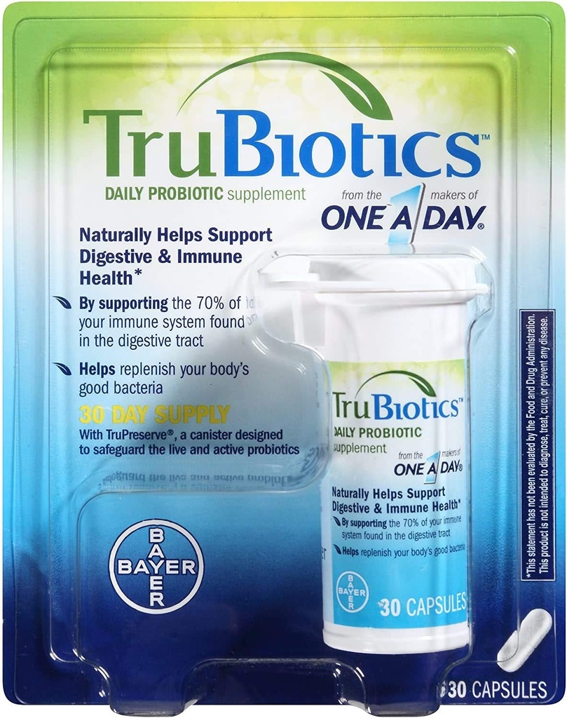 Probiotik Harian Trubiotics, 90 kapsul - Gluten Free, Soy Free Digetsy + Ammune Health Suppport for Men and Women