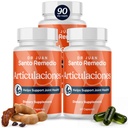 Santo Remedio Articulaciones Joint Health Support Supplement, Promotes Joint Comfort, Mobility & Function, Clinically Proven TamaFlex™ Formula, 60 Capsules per Jar (30 Servings), Pack of 3