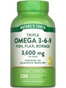 Nature's Truth Triple Omega 3 6 9 | 3600mg | 200 Softgels | Fish, Flax and Borage Oils | Non-GMO & Gluten Free Supplement