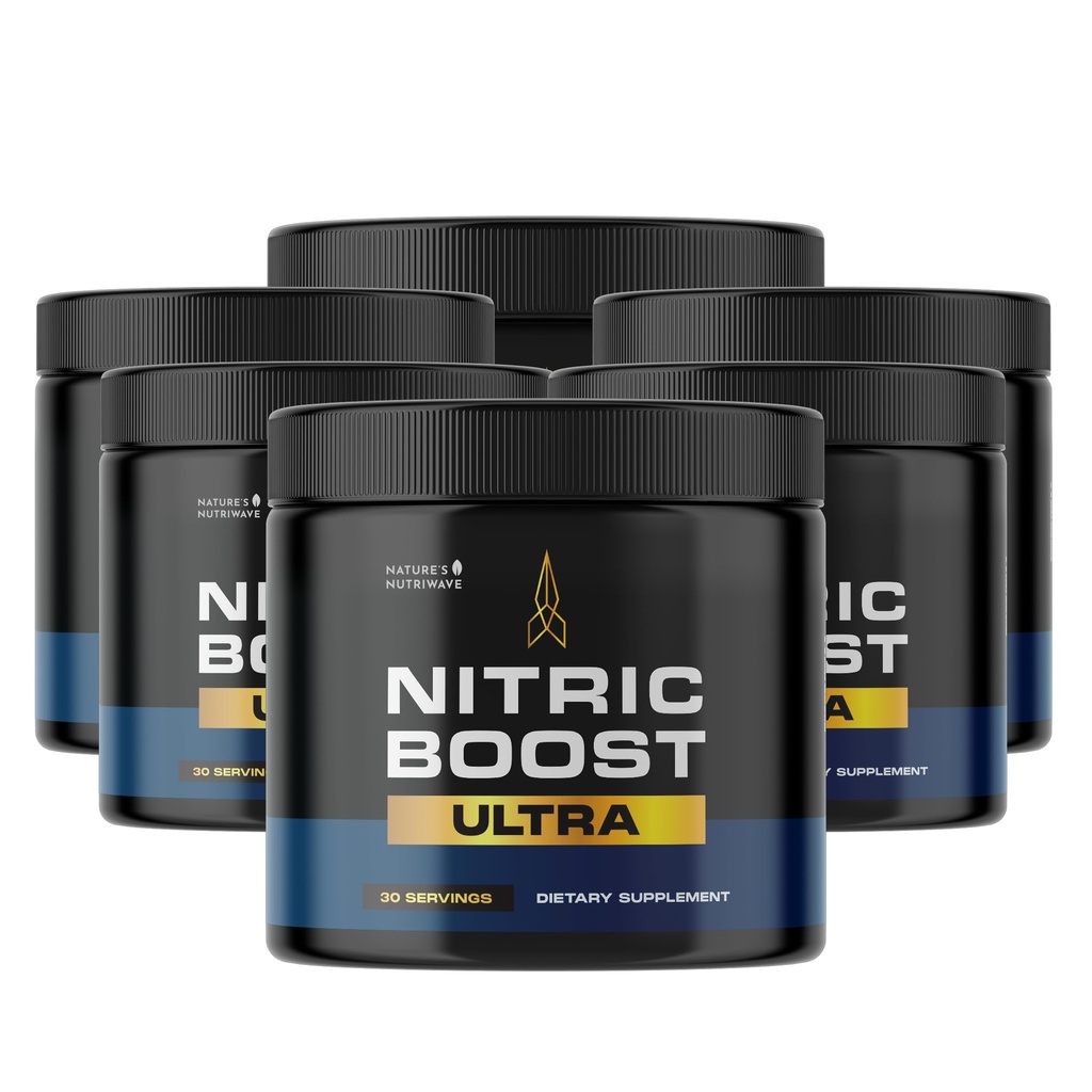 Nitric Boost Ultra Powder - Made in the USA, GMP-Certified, Non-GMO, Non-Habit Forming Formula - 30 Servings, 6 Month Supply