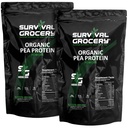 Survival Grocery® Organic Pea Protein - Organic, Non-GMO, North American Grown & Produced, Gluten Free, Vegan, Survival Grade Protective Bulk Bags with Long Shelf Life (10 lbs./2 Bags.)