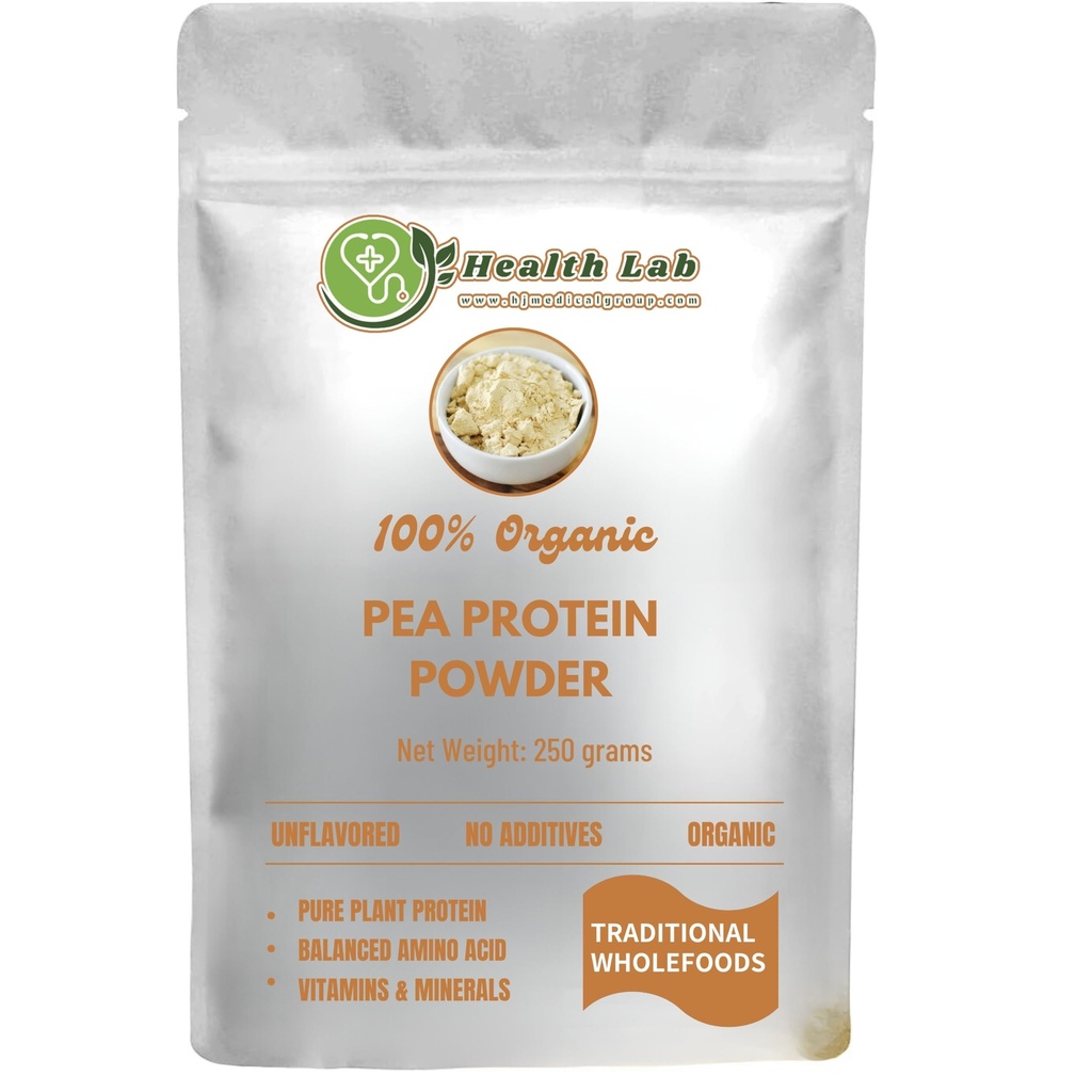 100% Organic Pea Protein Powder, Unflavored, 250 Grams
