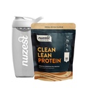 Nuzest Vegan Pea Protein Powder - Clean Lean Protein 8.8 Ounces, Salted Caramel Flavour + Sports Shaker Bottle 24oz