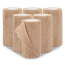 BEVTEE Self Adhesive Bandage Wrap 6 Pack, 4" X 5 Yards Elastic Coban Wrap, Compression Non-Woven Sports Athletic Tape for Wrist, Ankle, Hand, Leg, Swelling, Vet, Grip Tape