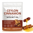 J&H Jasmine&Hyacinth Ceylon Cinnamon Capsules with MCT Oil, High Bioavailability for Anti-Oxidant, Overall Vitality & Digestive & Metabolic Support, Health Management | 120pcs