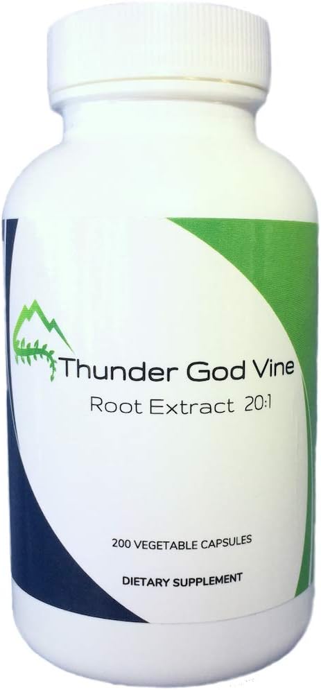 Thunder God Vine Root Extract | Tripterygium wilfordii | 20:1 Kontzentrazioa | 200 x 100mg Vegan kapsulak | Made in USA