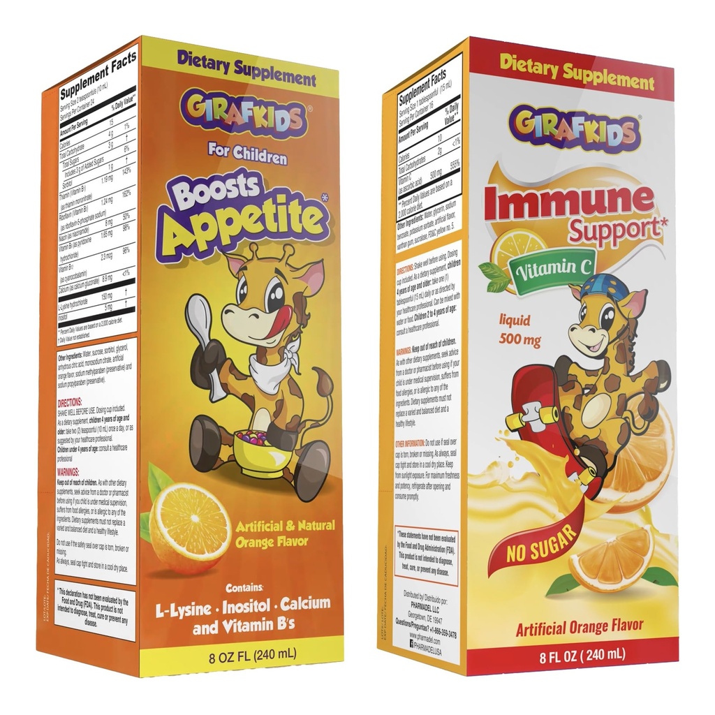GirafKids Multivitamins Bundle for Kids Ages 4+, Appetite Booster & Vitamin C