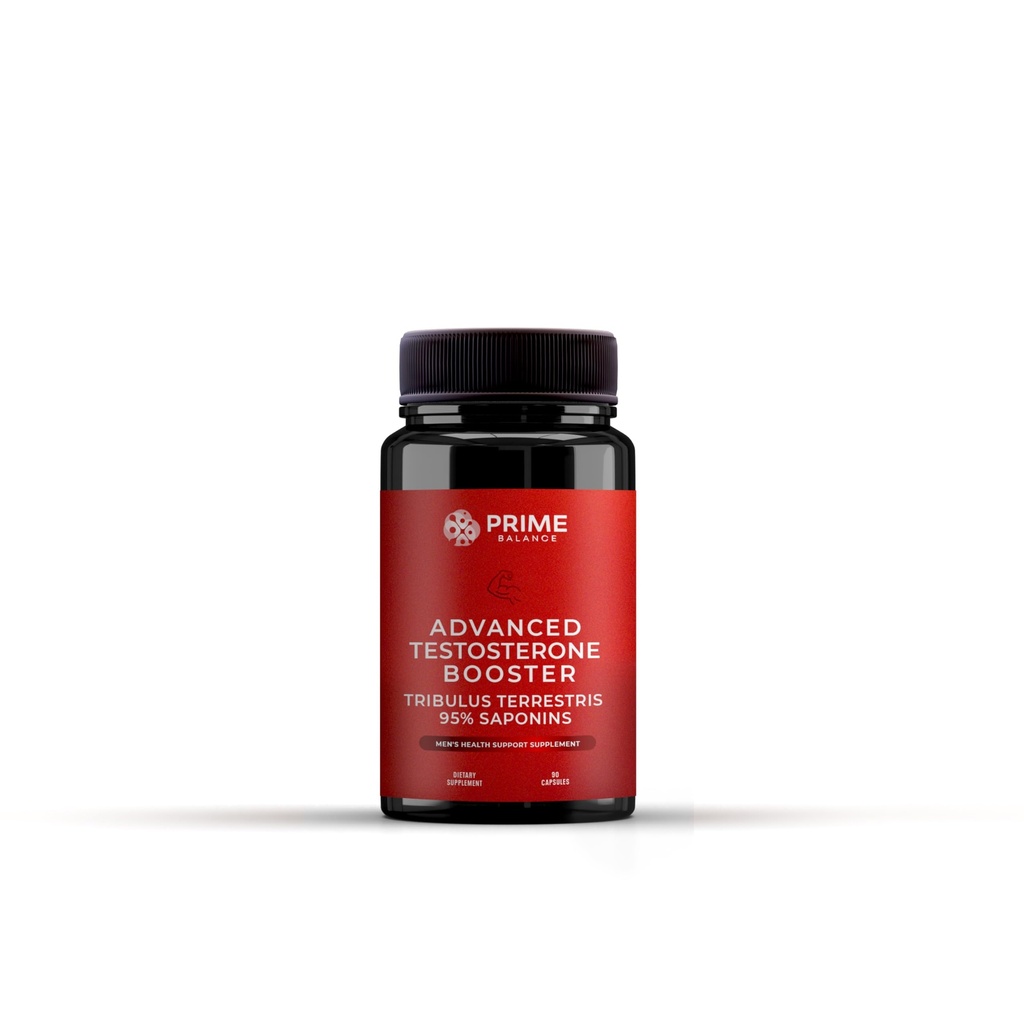 PRIME BALANCE Men’s Health Advanced Testosterone Support Supplement with Tribulus Terrestris, Zinc, Black Pepper, and Selenium – 90 Capsules – 45 Days Supply