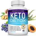 Toplux Keto Detox Хапчета Advanced Cleansing Extract  год. 1532 Mg Natural Acai Colon Cleanser Formula, White Toxins & Reversive отпадъци, за мъже Жени, 60 капсули, Допълнение