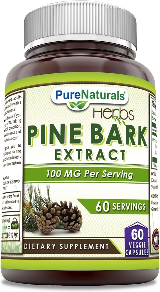 Phụ tự nhiên Pine Barrk 100 Mg Per phục vụ 60 Veggie Capsules  tôm không-GMO GO