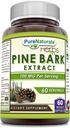 Pure Naturals Pine Bark Extract Supplement | 100 Mg Per Serving | 60 капсул Veggie | Non-GMO | Gluten Free | Made in USA