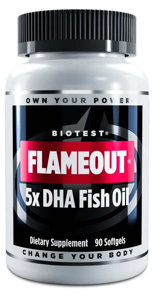 Biotest Flameout DHA-Rich Fish Oil - 4200 mg Omega-3 - Pharmaceutical Grade DHA & EPA - 90 Softgels (30 Day Supply)