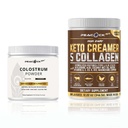 Colostrum + Collagen Keto Creamer Powder Bundle - Protein & Nutrient Blend with MCT Oil, B12 & Magnesium, Unflavored Keto-Friendly Supplements for Daily Wellness, 12.2 oz & 60g