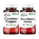 Wild & Organic Cayenne Pepper 120 Capsules & Hawthorn Berry 120 Capsules