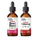 Wild & Organic Beet Root Tincture 2 fl oz & Ginseng Tincture 2 fl oz