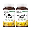 Wild & Organic Mullein Leaf 60 Capsules & Astragalus Root 60 Capsules
