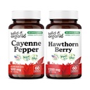 Wild & Organic Cayenne Pepper 60 Capsules & Hawthorn Berry 60 Capsules