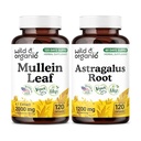 Wild & Organic Mullein Leaf 120 Capsules & Astragalus Root 120 Capsules