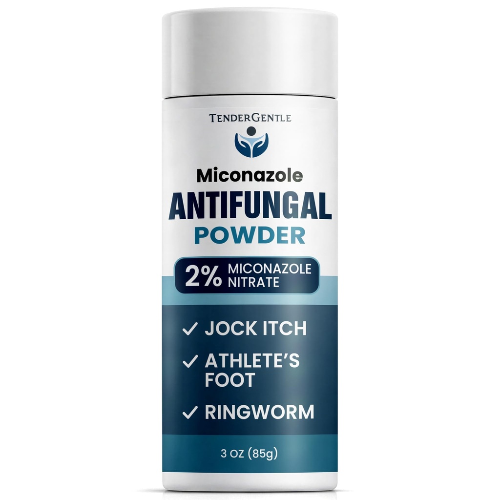 Miconazole Antifungal Powder, 3oz - Good for Jock Itch, Ringworm, and Athletes Foot - for Discomfort, Scaling, Cracking, and Itching Powder