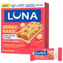 LUNA Berry Bars - Strawberry Banana Flavor - Fiber Granola Bars - Non-GMO - Gluten Free Protein Bars - Made with Organic Oats (6 Pack)