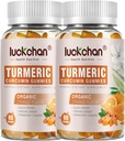 Turmeric and Ginger Gummies (2 Pack) - Turmeric Curcumin with Black Pepper & Ginger Supplements for Immune Support Healthy Skin - Vegan Turmeric Gummies for Adults - Gluten Free, Low Sugar