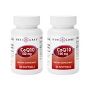 GeriCare CoQ10 100mg Softgels - High Absorption Co Q 10 Supplement - Easy to Swallow Q10 Coenzyme for Men, Women, and Elderly - 1 Month Supply, 30 Count - Travel Friendly (Pack of 2)