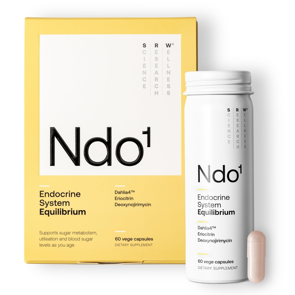 Ndo¹ Equilibrium | Blood Sugar Support Supplement | Glucose Metabolism, Hormone Balance & Healthy Aging | Breaks Down Carbohydrates Effectively | 60 Vege Capsules