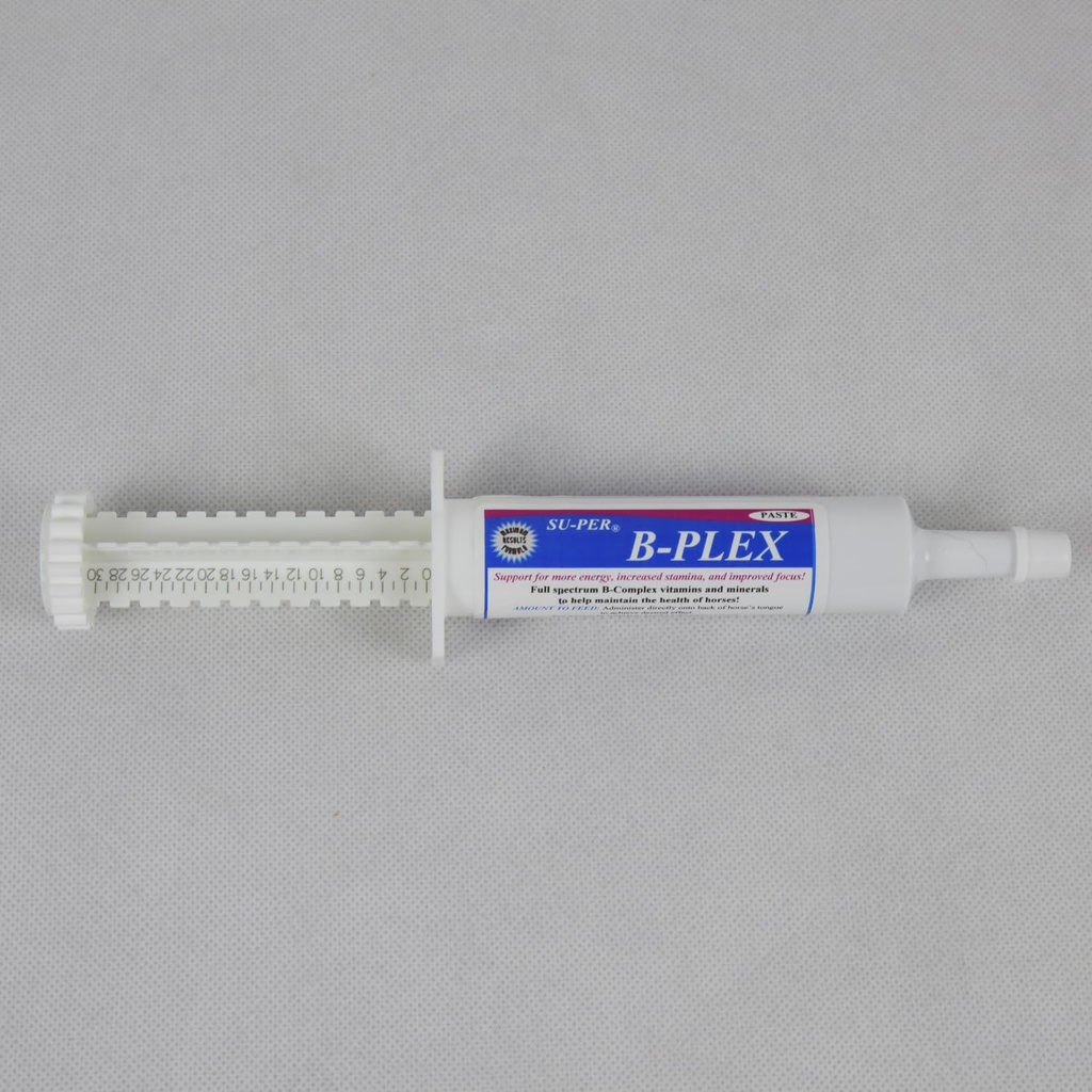 SU-PER B-Plex Equine Paste - Complete B-Complex Horse Vitamins and Minerals Supplement - Healthy Hooves, Red Blood Cells, Energy & Stamina Support, Horse Calming Paste - 30cc Syringe