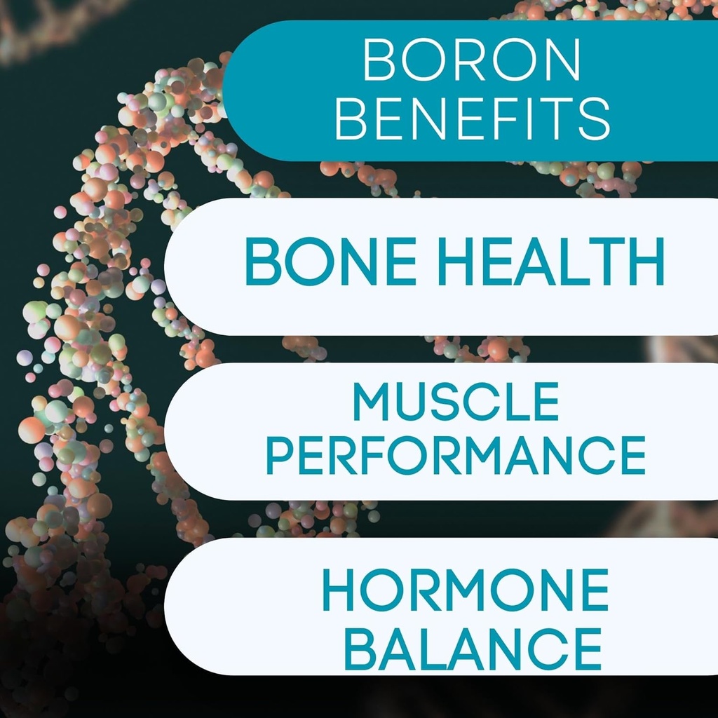 Boron Mineral gehigarria - 30mg | 60 Count | Trace Minerals Your Body Needs to Keep Optimal Health and Wellness.