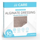 Silver Calcium Alginate Wound Dressing (Pack of 10) 4x5, Silver Alginate Wound Dressing Individually Packed, Highly Absorbent Non-Adherent Bandages for Wound Care