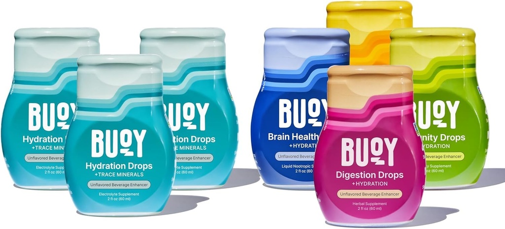 Buoy Electrolyte Drops Variety Pack Bundle 280 Servings | No Sugar, No Sweeteners | Dietitian Recommended | Trace Minerals | Purposefully Unflavored Add to Any Drink