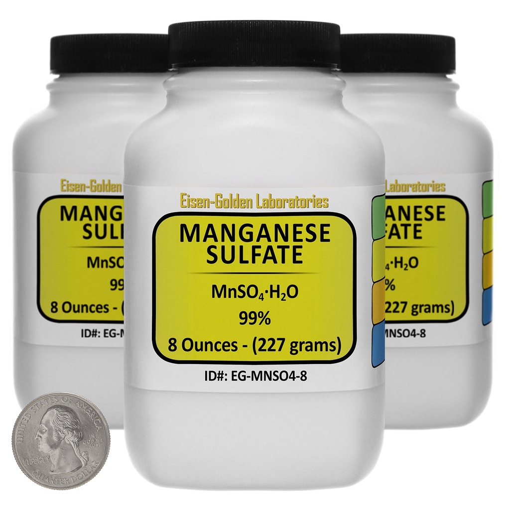 Manganese Sulfate [MnSO4(H2O)] 99% AR Grade Powder 1.5 Lb in Three Space-Saver Bottles