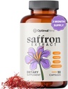 Optimāls Prime Saffron Papildinājums - 100% Pure Saffron ekstrakts 8.5mg - palīdz atbalstīt Optimālu Mood, Enerģija, un Metabolisms, Veģetārie Draudzīgi, Bez GMO, bez lipekļa, sojas, 90 kapsulas