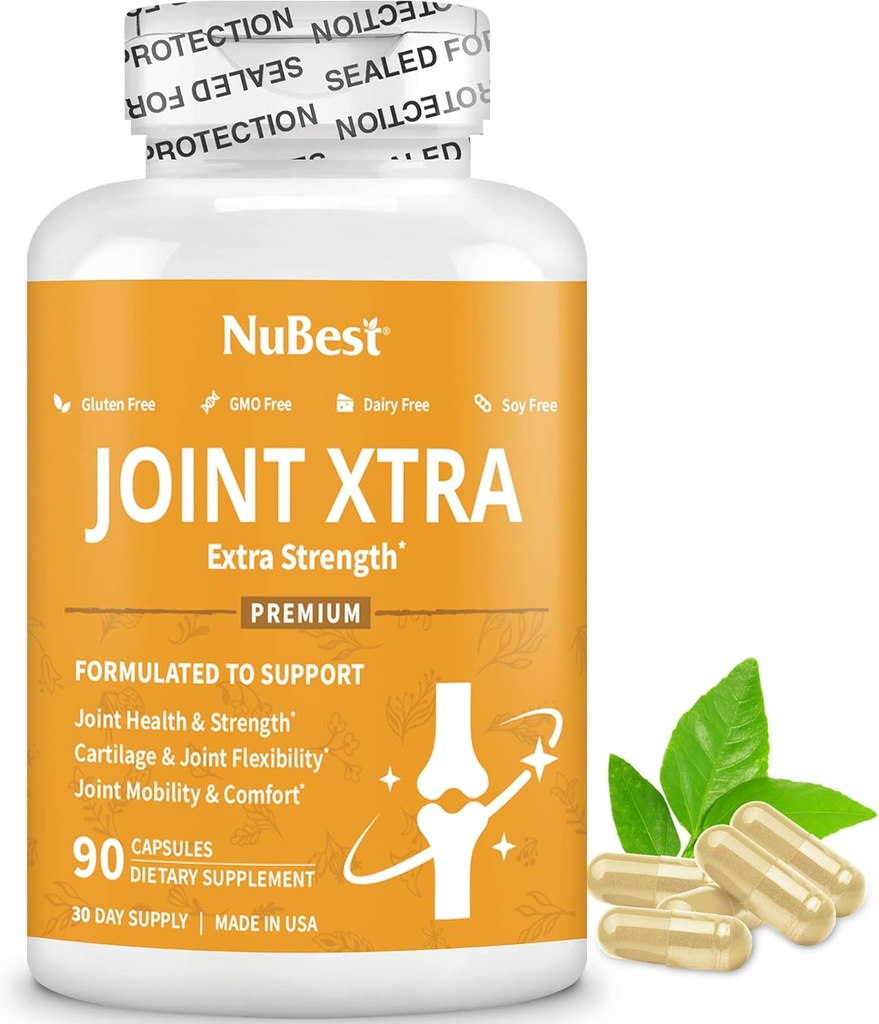 NuBest Joint Xtra - Joint Support Supplement | Joint Health Formula with Triple Joint Strength - Glucosamine, Chondroitin, Turmeric, MSM | 1 Month Supply