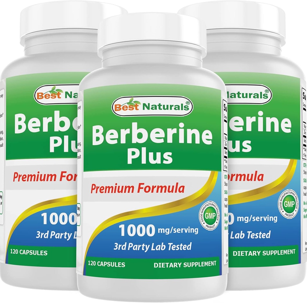 Tốt nhất Berberine Plus 1000 mg/Sering 120 Capsules (120 đếm (Pack of 3)