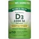 Nature's Truth Vitamin D3 2000 IU Softgels for Adults | 150 Count | High Potency | Non-GMO and Gluten Free Supplement | High Potency | Non-GMO and Gluten Free Supplement