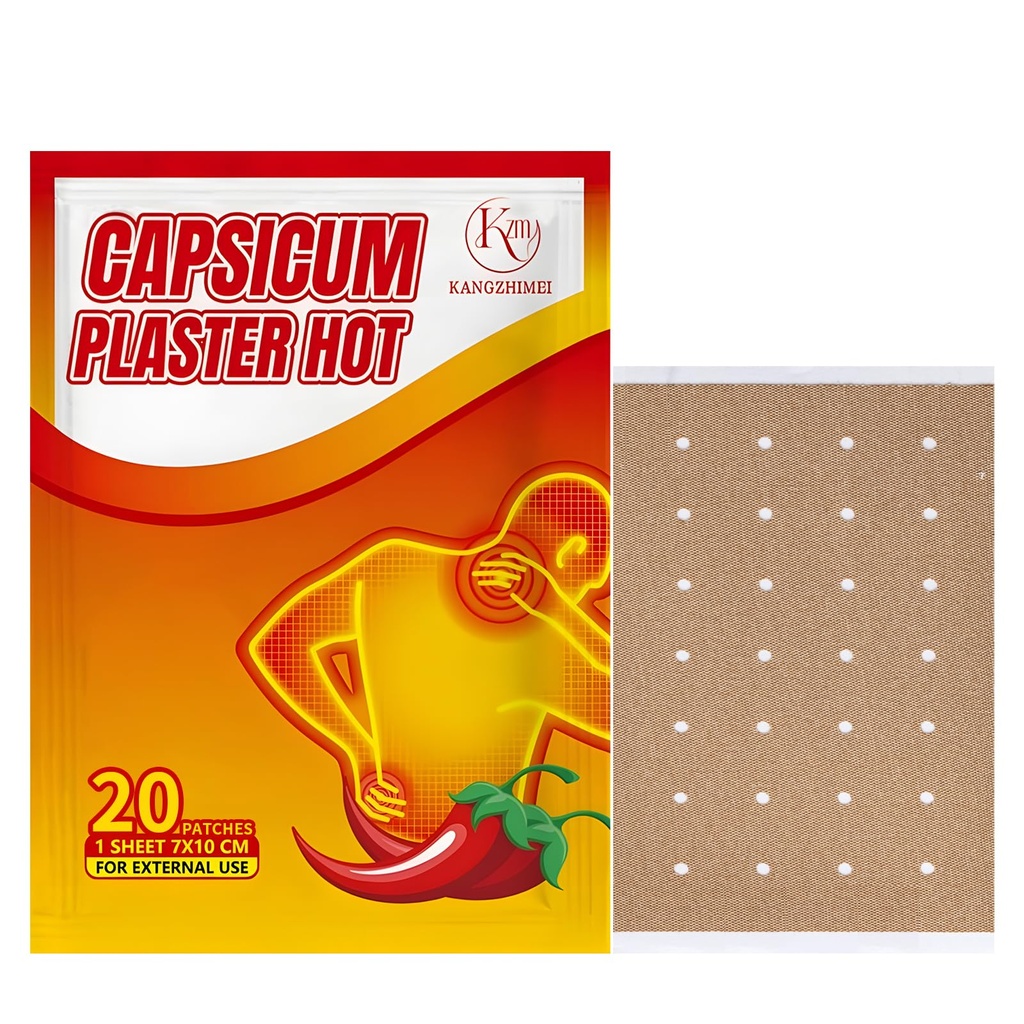 Capsaicin Patches -20 Count Hot Capsicum Patch - 3.94"x2.76" Capsaicin Hot Patch