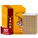 50pcs Chinese Tiger Patches, Tiger Plaster, Capsaicin Patches for Knee, Back, Neck, Muscle, Shoulders, Body Herbal Plaster