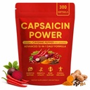 Capsaicin Power - Cayenne Pepper Softgels, Capsaicin Supplements with Vitamin D3 K2, Turmeric, Grape Seed & Beetroot, Supports Leg Vein, Digestive & Gut Health, 300 Capsules