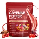 Cayenne Pepper Softgels Supplement, Cayenne Pepper Capsules with VitaminD3+K2,Berberine, CoQ10, Omega-3, Turmeric, Hawthorn, Beetroot, Supports Leg Vein, Digestive & Heart Vessel Health, 240 Softgels