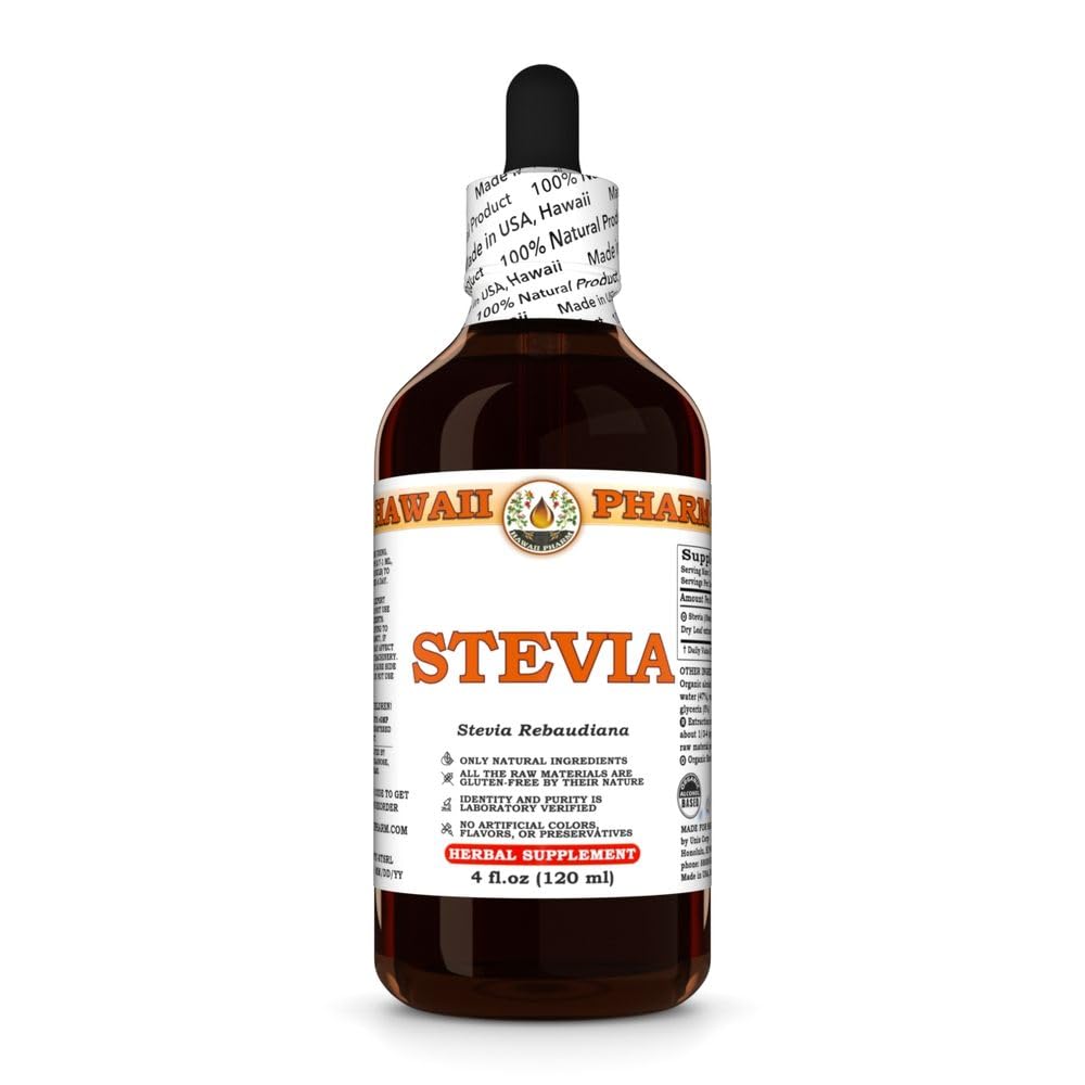 Stevia (Stevia Rebaudiana) Dry Leaf Tincture, All Natural, Vegan, Pure Liquid Extract - 4 fl.oz