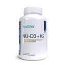 NuEthix Formulations NU-D3 + K2 - Vitamin D3 and K2 5000 iu Supplements - Packed with Reishi Mushroom, Magnesium, & Zinc - 60ct, 60 Servings - Made in USA Products Only