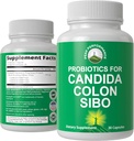 Candida, Colon Cleanse, IBS 및 SIBO 지원을 위한 Probiotics. 닥터 추천된 번식 Microbiome 재시동 Probiotic 보충교재. 여자 & 남자를 위한 Gut 건강과 Overgrowth 처리 캡슐