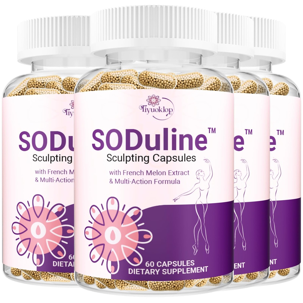 Cellulite Supplement for Women, SODuline™ Sculpting Capsules with French Melon SOD & Phyto Beadlets, for Skin Smoothing & Thighs, Cellulite Reduces, Vegan, 4 Pack