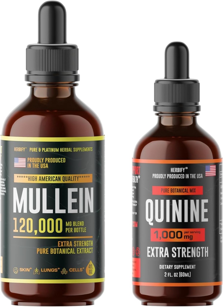 HERBIFY Bundle - Mullein Leaf Extract & Quinin Liquid - Respiratorisk support & fordøjelsesstøtte